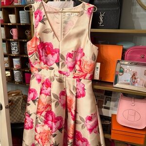 Eliza J Floral Mikado Fit & Flare Dress